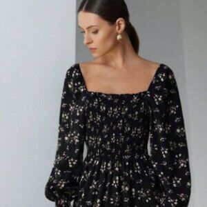 Floral Spring Dress Shirred Bust Medium BN